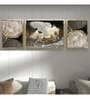 Art Street White Flying Horse Black Gold 3 Canvas Set Painting for Home D cor