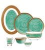 Artasym Forestsio Turquoise Glass Dinner Set (Pack of 33)