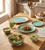 Artasym Forestsio Turquoise Glass Dinner Set (Pack of 33)