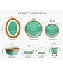 Artasym Forestsio Turquoise Glass Dinner Set (Pack of 33)
