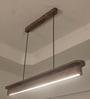 ArtDeco 36 Brown Solid Wood Linear LED Hanging Light