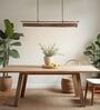 ArtDeco 36 Brown Solid Wood Linear LED Hanging Light