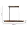 ArtDeco 36 Brown Solid Wood Linear LED Hanging Light