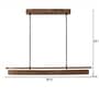 ArtDeco 36 Brown Solid Wood Linear LED Hanging Light