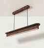 ArtDeco 36 Brown Solid Wood Linear LED Hanging Light