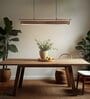 ArtDeco 36 Brown Solid Wood Linear LED Hanging Light