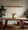 ArtDeco 48 Brown Solid Wood Linear LED Hanging Light