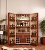 Artemis Leather Bar Cabinet In Tan Finish