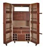 Artemis Leather Bar Cabinet In Tan Finish