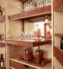 Artemis Leather Bar Cabinet In Tan Finish