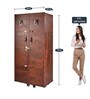 Artemis Leather Bar Cabinet In Tan Finish