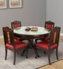 Artemis Solid Wood 4 Seater Dining Set in Walnut Colour with 4 Chairs