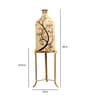Artful Timber White Glass Shade Hand Painted Floor LED Lamp With Gold Base