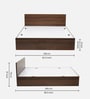 Arthur Queen Size Bed in Walnut Finish with Box Storage