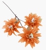 Set Of 2 Orange Plastic 2 Sticks Dahlia Artificial Flowers