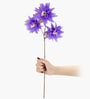 Set Of 2 Purple Plastic 2 Sticks Dahlia Artificial Flowers
