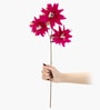 Set Of 2 Red Plastic 2 Sticks Dahlia Artificial Flowers