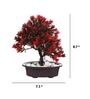 Artificial 3 Branched Tree with Red Leaves and Pot