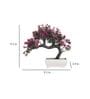 Plastic Artificial Bent Bonsai Tree With Magenta Leaves With Pot Artificial Plants