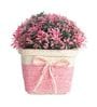 Plastic Artificial Bush With Small Pink Leaves With Pot Artificial Plants