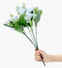 Set Of 2 White Plastic Carnation Artificial Flowers