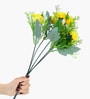 Set Of 2 Yellow Plastic Carnation Artificial Flowers