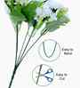 Set Of 2 White Plastic Carnation Artificial Flowers