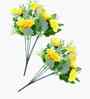 Set Of 2 Yellow Plastic Carnation Artificial Flowers
