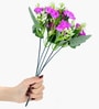 Set Of 2 Purple Plastic Carnation Artificial Flowers