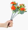 Set Of 2 Orange Plastic Carnation Artificial Flowers