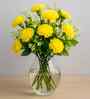 Set Of 2 Yellow Plastic Carnation Artificial Flowers