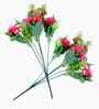 Set Of 2 Pink Plastic Carnation Artificial Flowers