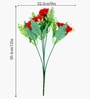 Set Of 2 Red Plastic Carnation Artificial Flowers