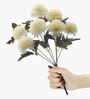 White Plastic 2 Sticks Chrysanthemum 14 Flowers Artificial Flowers