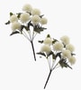 White Plastic 2 Sticks Chrysanthemum 14 Flowers Artificial Flowers