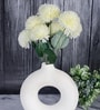White Plastic 2 Sticks Chrysanthemum 14 Flowers Artificial Flowers