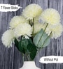 White Plastic 2 Sticks Chrysanthemum 14 Flowers Artificial Flowers