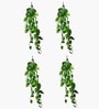 Set Of 4 Green Plastic Vine Plant Leaves Artificial Plants