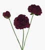 Red Plastic 3 Sticks Faux Fake Artificial Flowers