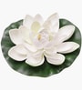 Set Of 6 White Plastic Floating Foam Lotus Artificial Flowers