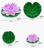 Set Of 6 Purple Plastic Floating Foam Lotus Artificial Flowers