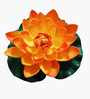Set Of 6 Orange Plastic Floating Foam Lotus Artificial Flowers