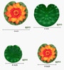 Set Of 6 Orange Plastic Floating Foam Lotus Artificial Flowers