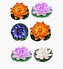 Set Of 6 Floating Foam Lotus Artificial Flowers