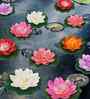Set Of 6 Floating Foam Lotus Artificial Flowers