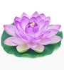 Set Of 6 Purple Plastic Floating Foam Lotus Artificial Flowers