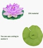 Set Of 6 Purple Plastic Floating Foam Lotus Artificial Flowers