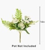 Set Of 3 White Plastic Silk Faux Artificial Flowers