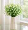 Set Of 3 White Plastic Silk Faux Artificial Flowerss