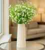 Set Of 4 White Plastic Silk Faux Artificial Plants
